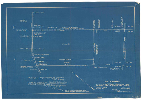 Survey of Lot 101, Rancho Santa Clara del Norte