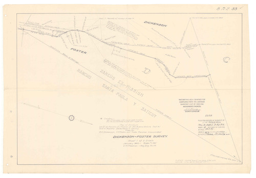 Dickenson-Foster Survey of Lot D of Rancho Ex Mission of San Buenaventura Tract 1 (1 of 2)