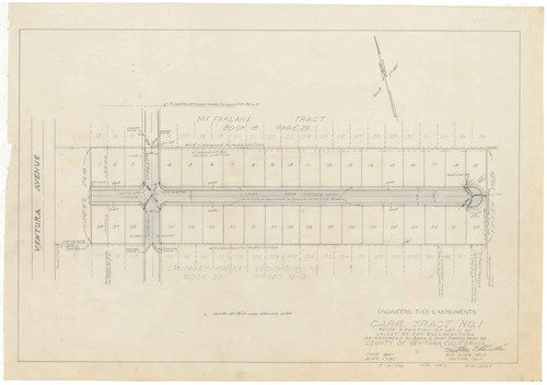 Portion of Lot 11 Map for Water Supply and Sewer Plans, Carr Tract No. 1, Ventura