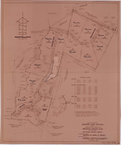 Survey Map of Proposed Land Division, Tract A, Rancho Santa Ana