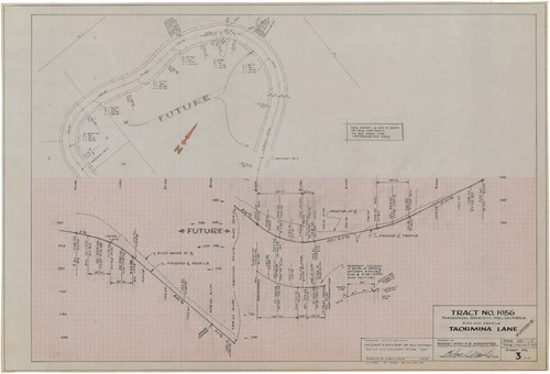 Plan and Profile of Segment of Taormina Lane, Tract Number 1956, Ojai (3 of 13)