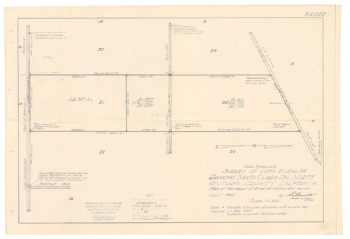 Survey of Lots 21 and 24, Rancho Santa Clara del Norte