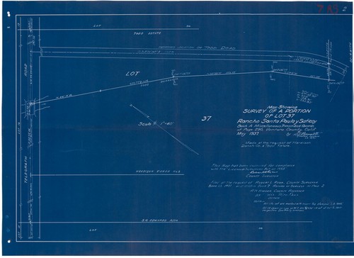 Survey of Lot 37, Rancho Santa Paula y Saticoy