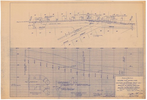 Sewers and Waterlines Plan and Profile, Ventura Developers Tract No. 1 (4 of 8)