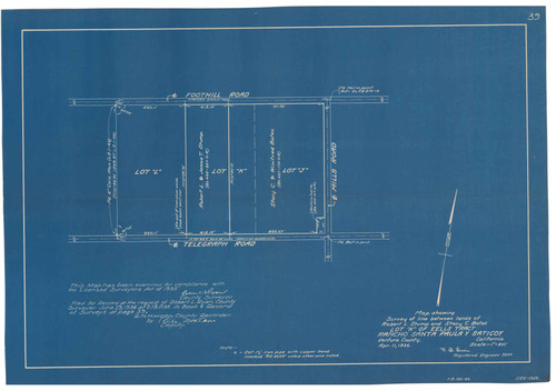 Survey of Lot K of Eells Tract, Rancho Santa Paula y Saticoy