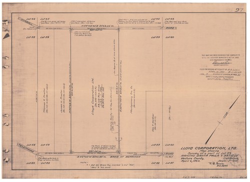 Survey of Lot 59, Rancho Santa Paula y Saticoy