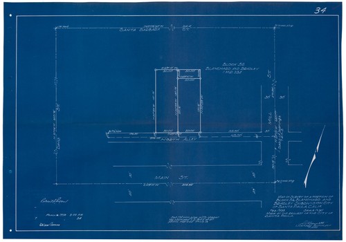 Survey of Block 56, Blanchard and Bradley Subdivision, City of Santa Paula