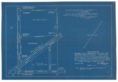 Suvey of a Portionof Lot 22, Rancho Santa Paula y Saticoy