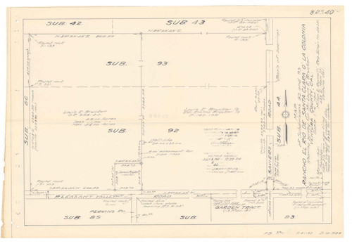 Survey of Subdivisions 92 and 93, Rancho El Rio de Santa Clara o la Colonia