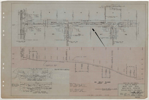 Plan and Profile of Briar Cliff Road, Westgate Estates (1 of 5)