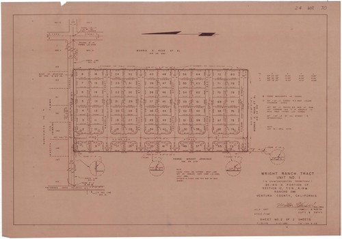 Plat Map of Wright Ranch Tract, Unit No. 1, Rancho Simi (2 of 2)