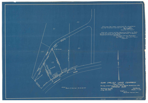 Survey of Lot 23, Mira Monte Subdivision No. 1, Rancho Ojai