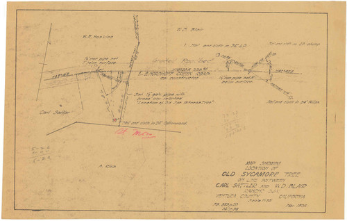 Location of Old Sycamore Tree, Rancho Ojai