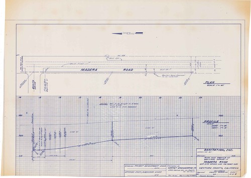 Plan and Profile, Madera Road Sewer Line, Tract No. 1670, Simi Valley (4 of 8)