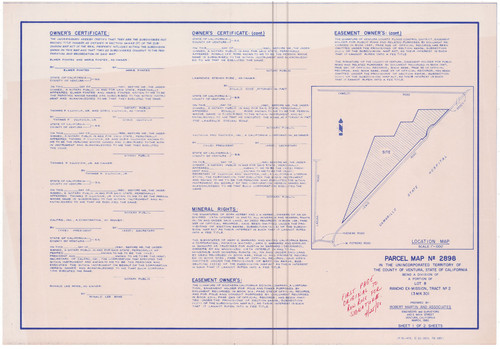 Parcel Map No. 2898, Lot 8, Rancho Ex-Mission Sanbuenaventura, Tract No. 2 (1 of 2)