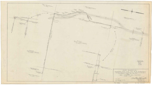 Map of Proposed Pipeline and of Easements through Section 7 T3W, R19W and Section 12 T3N, R20W for San Marino Oil Company