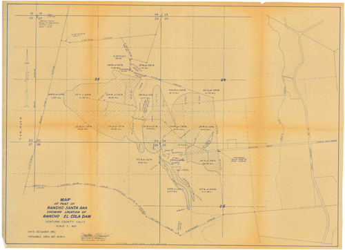 Part of Rancho Santa Ana Showing Location of Rancho El Cola Dam