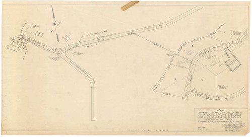 Map of Water Main Locations in Tract 50 and in Lot 5, Rancho Las Posas Estates Unit No. 3