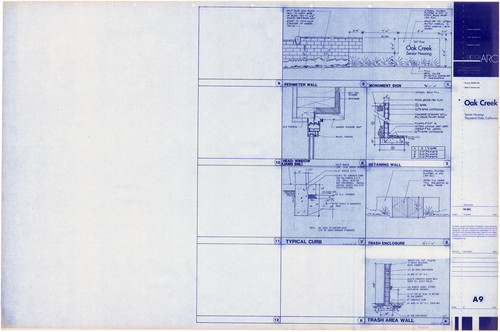 Plans and Profiles of Miscellaneous Structures at Oak Creek Senior Housing, Thousand Oaks