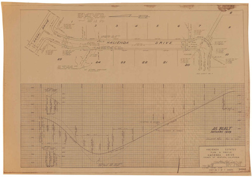 Plan and Profile for Hacienda Drive, Hacienda Estates (6 of 7)