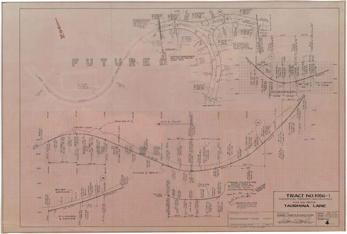 Plan and Profile of Taormina Lane Intersection, Tract Number 1956-1, Ojai (4 of 13)