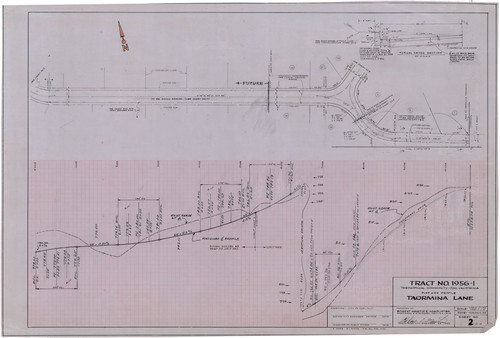 Plan and Profile of Taormina Lane Intersection, Tract Number 1956-1, Ojai (2 of 13)