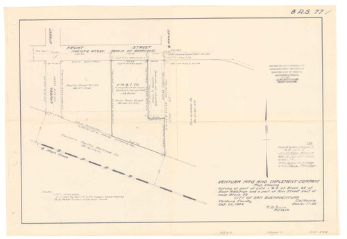 Survey of Ventura Manufacturing and Implement Company, City of San Buenaventura