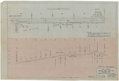 Street Plan and Profile, Sinaloa Tract, Unit No. 2, Rancho Simi (1 of 5)