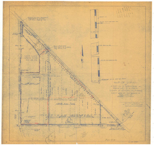 Survey Map of a Portion of Subdivision 41, Rancho Colonia