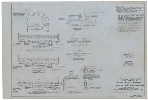 Typical Sections and Details, El Camino Ranchos No. 1 (2 of 12)