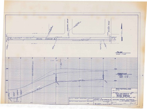 Plan and Profile, Royal Avenue Sewer Line, Tract No. 1670, Simi Valley (6 of 8)