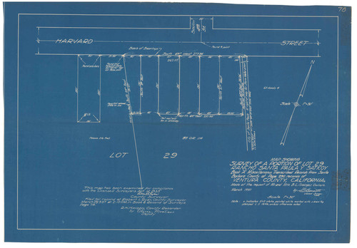 Survey of a Portion of Lot 29, Rancho Santa Paula y Saticoy