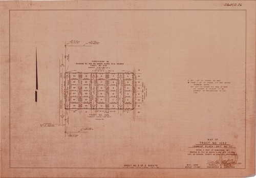 Map of Tract 1032, Sunkist Plaza Unit No. 3, Oxnard