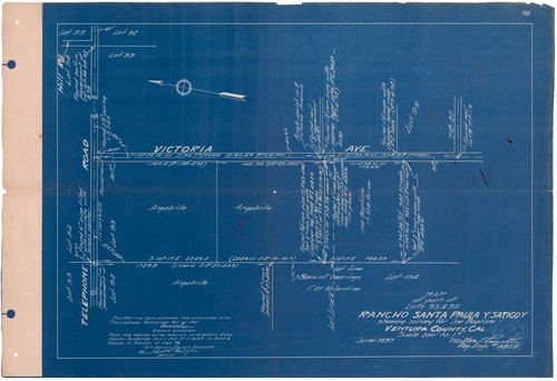 Survey of Lots 93 and 95, Rancho Santa Paula y Saticoy