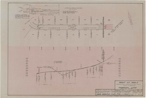 Plan and Profile of Gutter for Taormina Lane, Ojai (1 of 7)