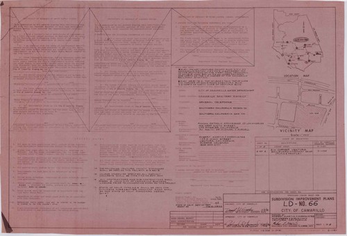 Key Map for Subdivision Improvement Plans, LD-66, Camarillo (1 of 2 ...