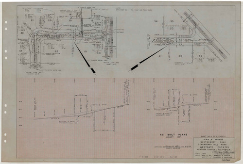 Plan and Profile of Montgomery and Strawberry Hill Roads, Westgate Estates (4 of 5)