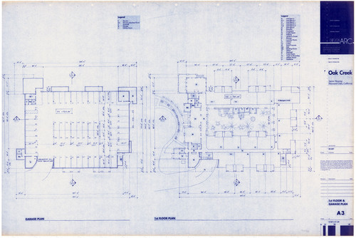 Plan for Garage and First Floor of Oak Creek Senior Housing, Thousand Oaks