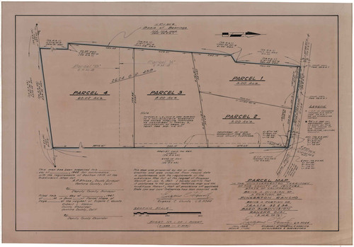 Parcel Map of a Portion of Tracts 32 and 34, Bard Subdivision, Rancho Ojai