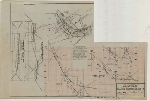 Sewer and Water Plan and Profile, Ventura Developers Tract 2