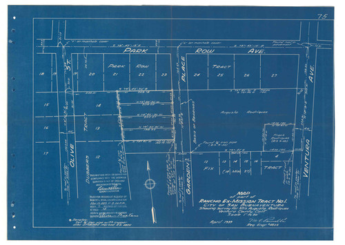 Survey of Part of Rancho Ex Mission Tract 1