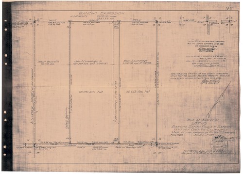 Survey of Lot 15, Rancho Santa Paula y Saticoy