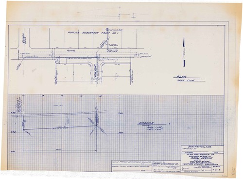 Plan and Profile, Royal Avenue Sewer Line, Tract No. 1670, Simi Valley (7 of 8)