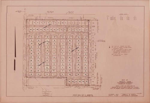 Map of Tract 1005, Sunkist Plaza, Oxnard