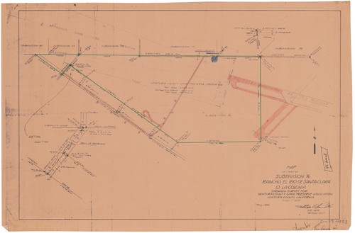 Survey of Subdivision 76, Rancho El Rio de Santa Clara o la Colonia