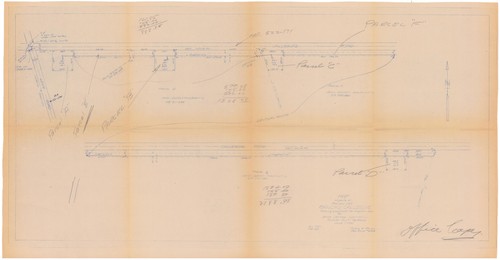 Map Showing Easements for Irrigation Lines on Parts of Parcels D & E, Rancho Calleguas