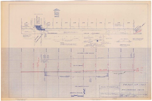 Plan and Profile for Ponderosa Drive, Tract No. 1757, Camarillo (4 of 11)