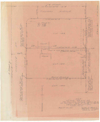 Lots 158 and 159 Survey Map, McMillian Manor Tract No. 2, Oxnard