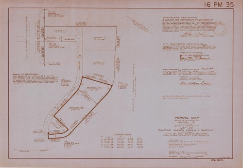 Parcel Map for Division of Parcel E of Lot 42, Rancho Santa Paula y Saticoy