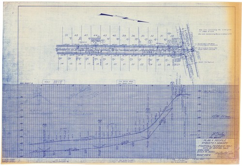 Plan and Profile of Streets and Sewers, Foothill Terrace No. 1 (4 of 4)